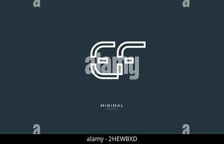 Logo mit Buchstabensymbol `ef Stock Vektor